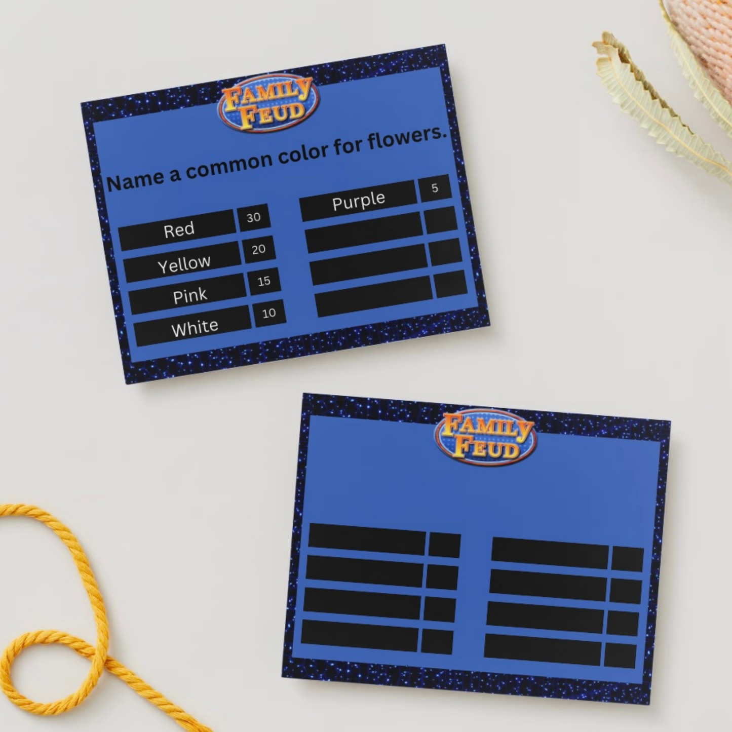 Family Feud Editable Game Template | Printable Party Game | Instant Download | Customizable Trivia Game for Family Night, Showers, or Class