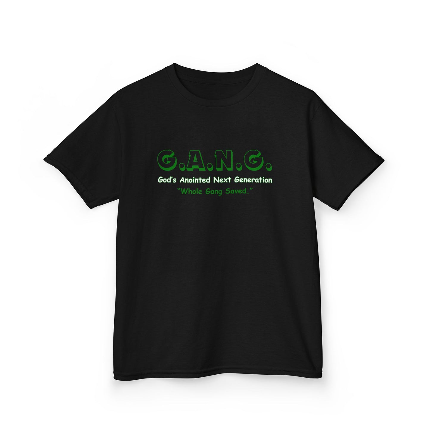 Kids G.A.N.G Christian Tee - God's Anointed Next Generation 'Whole Gang Saved' T-Shirt