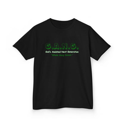 Kids G.A.N.G Christian Tee - God's Anointed Next Generation 'Whole Gang Saved' T-Shirt