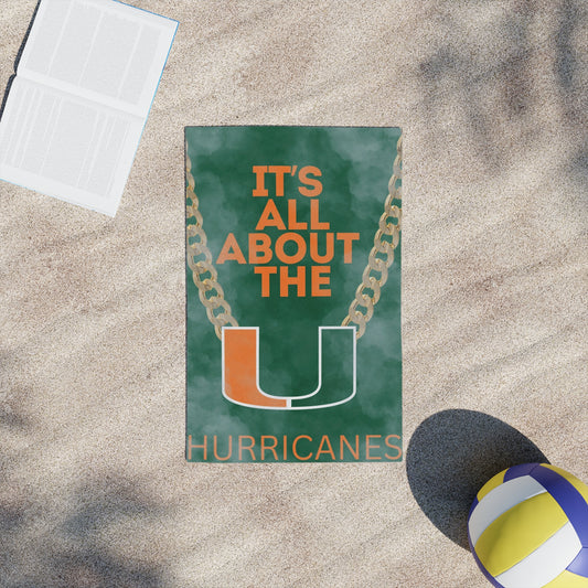 Miami Hurricanes Themed Beach Towel