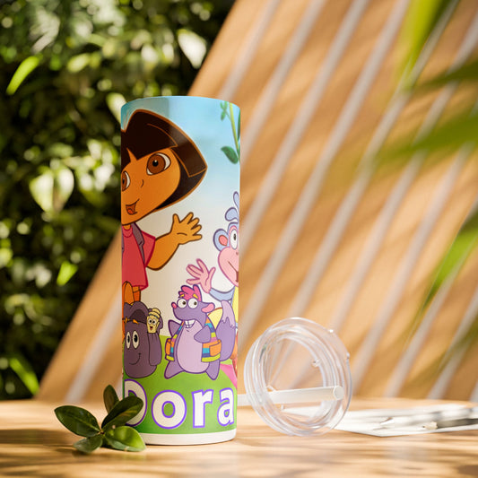 Dora Skinny Tumbler with Straw, 20oz