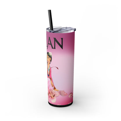 Pink Mulan Skinny Tumbler with Straw, 20oz