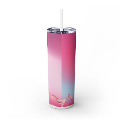 Pink Mulan Skinny Tumbler with Straw, 20oz