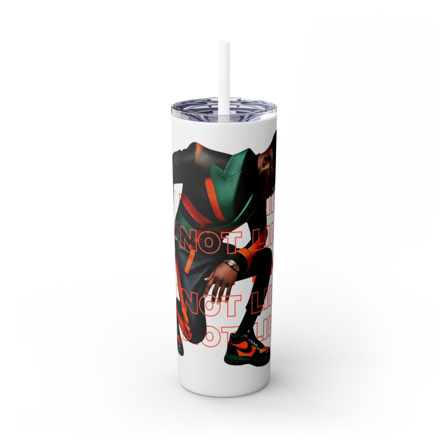 FAMU Fly Guy "They not like us" Skinny Tumbler with Straw, 20oz