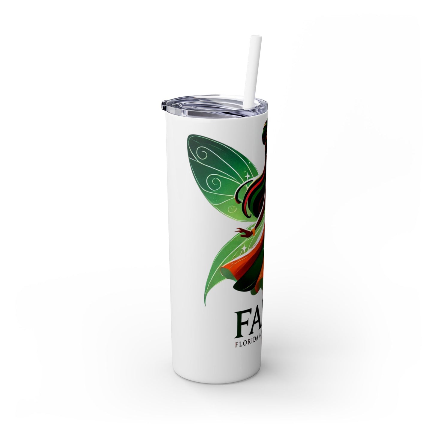 FAMU Fairy Skinny Tumbler with Straw, 20oz