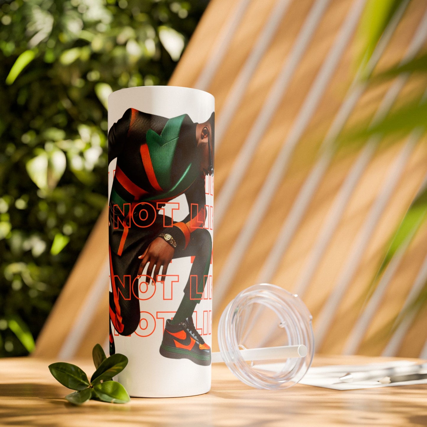 FAMU Fly Guy "They not like us" Skinny Tumbler with Straw, 20oz