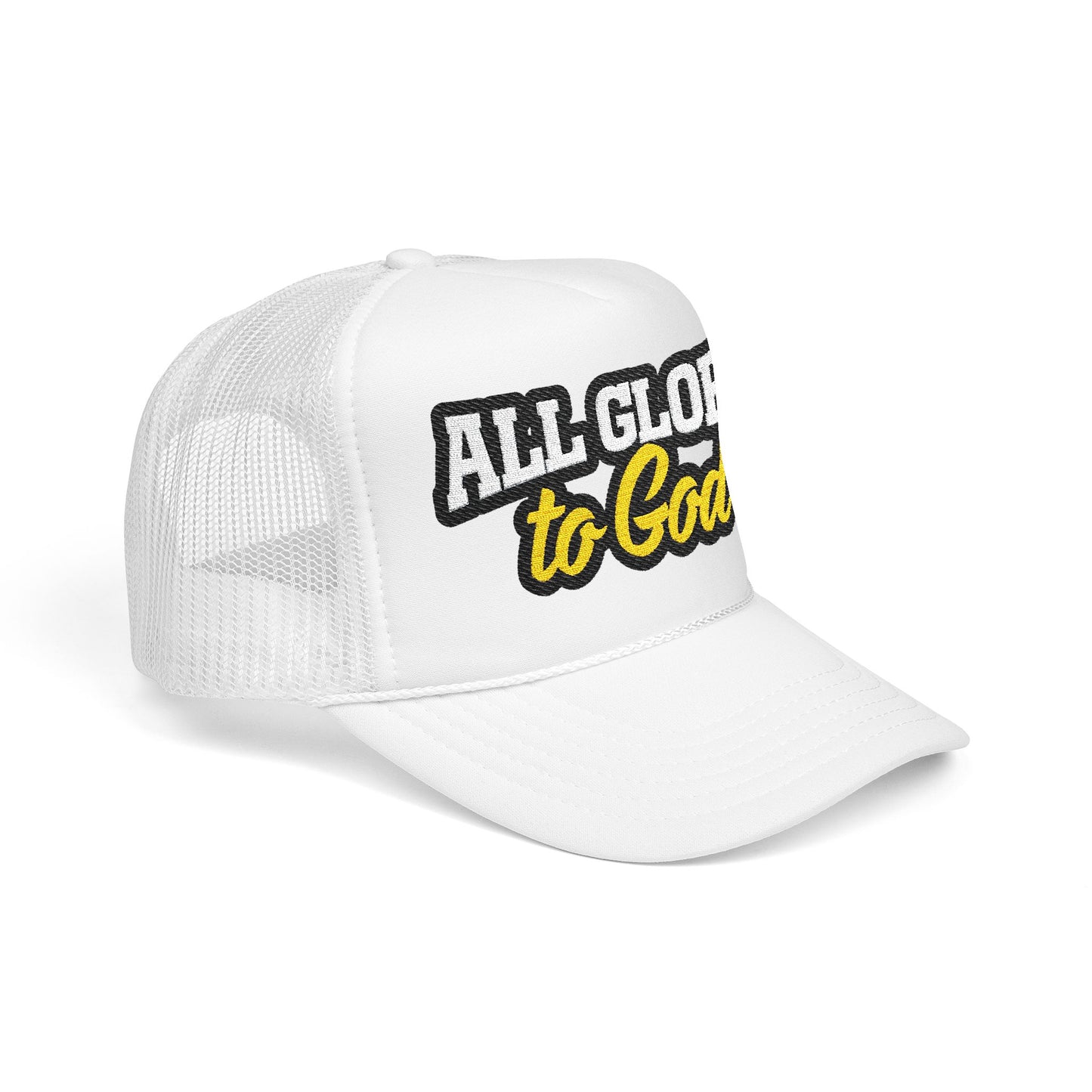Embroidered Foam Trucker Hat - Faith-Inspired "All Glory to God" Cap
