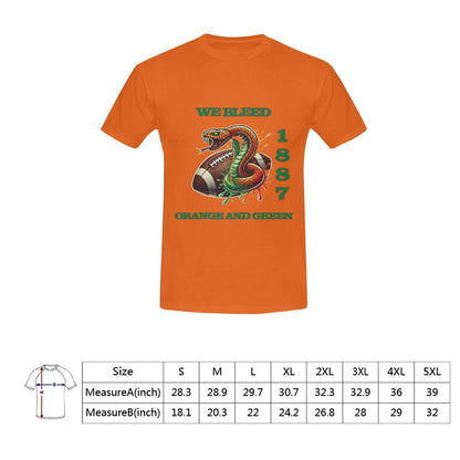 “We bleed orange and green” orange T-shirt