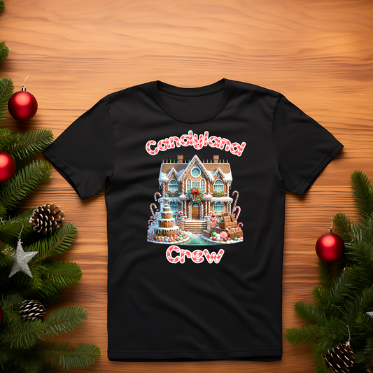 Adult Candyland Crew Christmas Shirt | Sweet Holiday Gingerbread House Tee | Matching Family Christmas Outfit | Cute Candy Lover Holiday Shirt