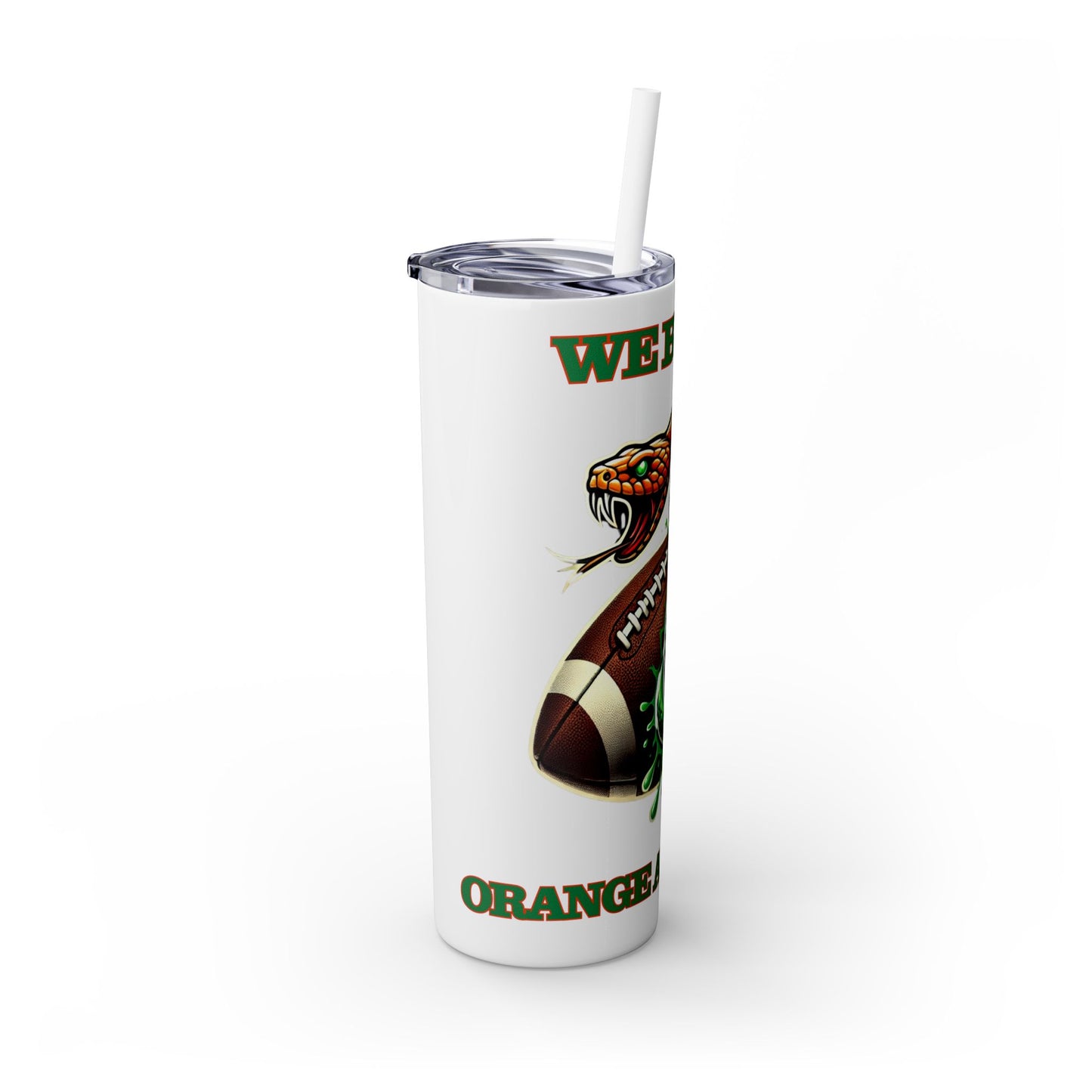 FAMU “we bleed orange and green” Skinny Tumbler with Straw, 20oz