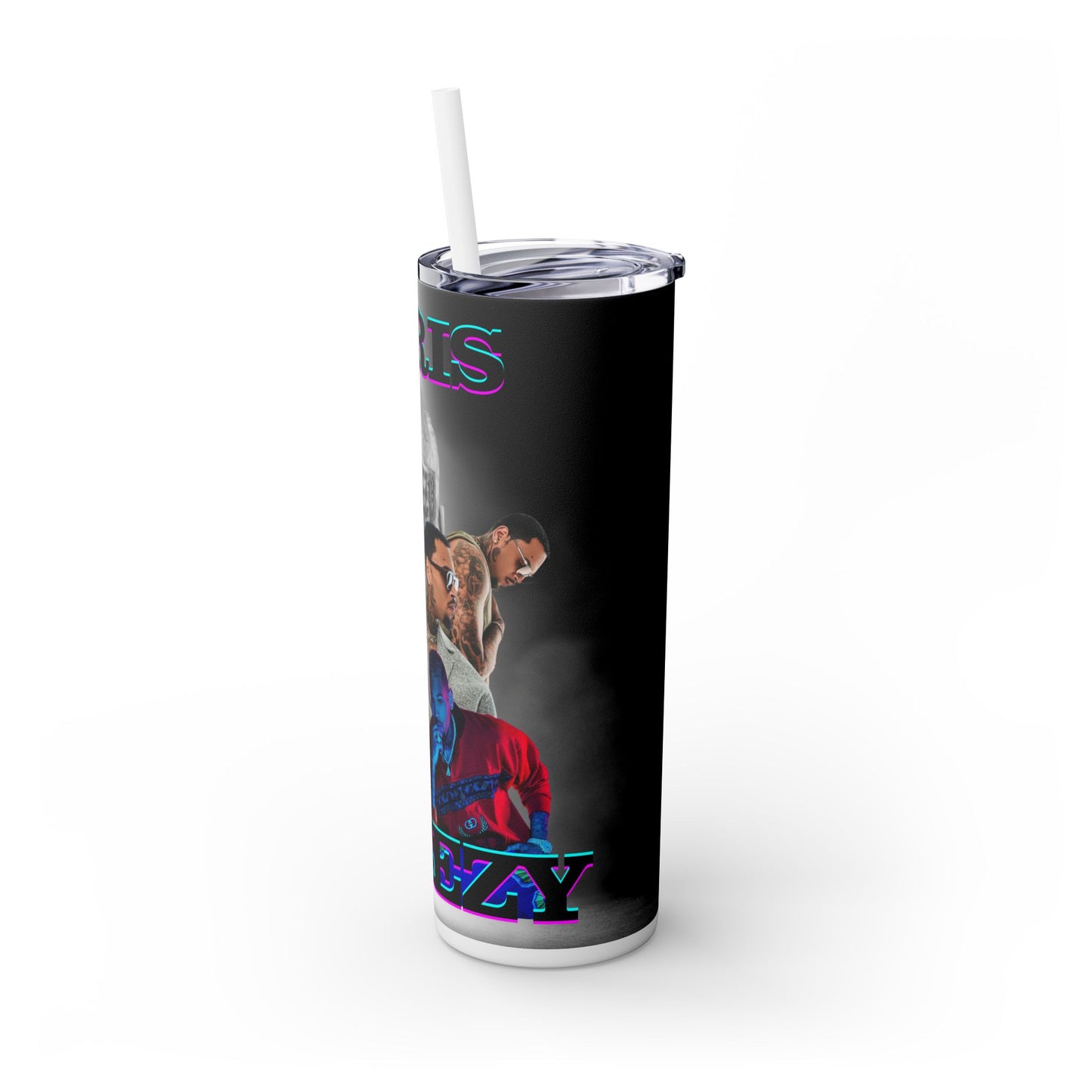 Chris Breezy Skinny Tumbler with Straw, 20oz