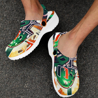 University of Miami Custom Print Foam Clogs for Adults