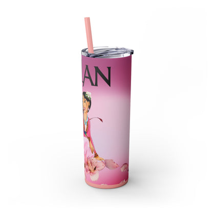 Pink Mulan Skinny Tumbler with Straw, 20oz