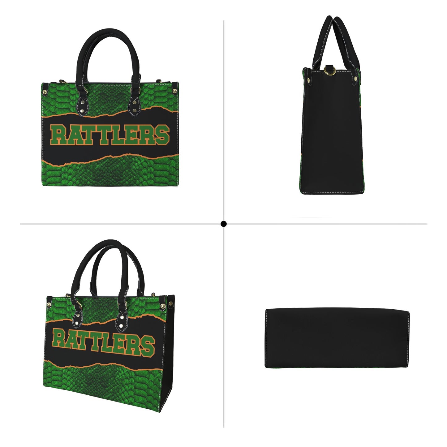 Game Day Spirit Tote Bag | Bold Green & Orange Statement Handbag | Sports Fan Accessory for Everyday Style
