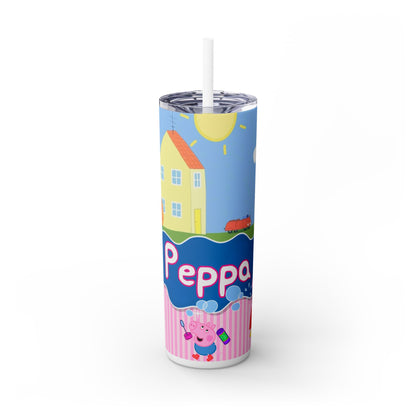 Peppa Pig Skinny Tumbler with Straw, 20oz