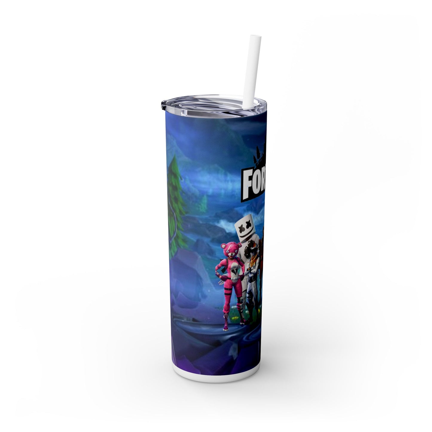 Fortnite Skinny Tumbler with Straw, 20oz