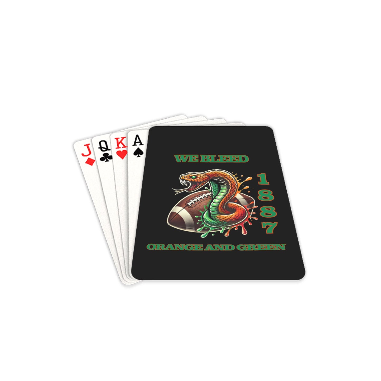 FAMU We Bleed Orange and Green Playing Cards 2.5"x3.5"