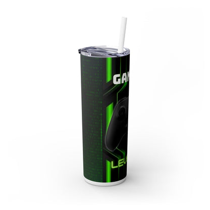 "Game on" Skinny Tumbler with Straw, 20oz