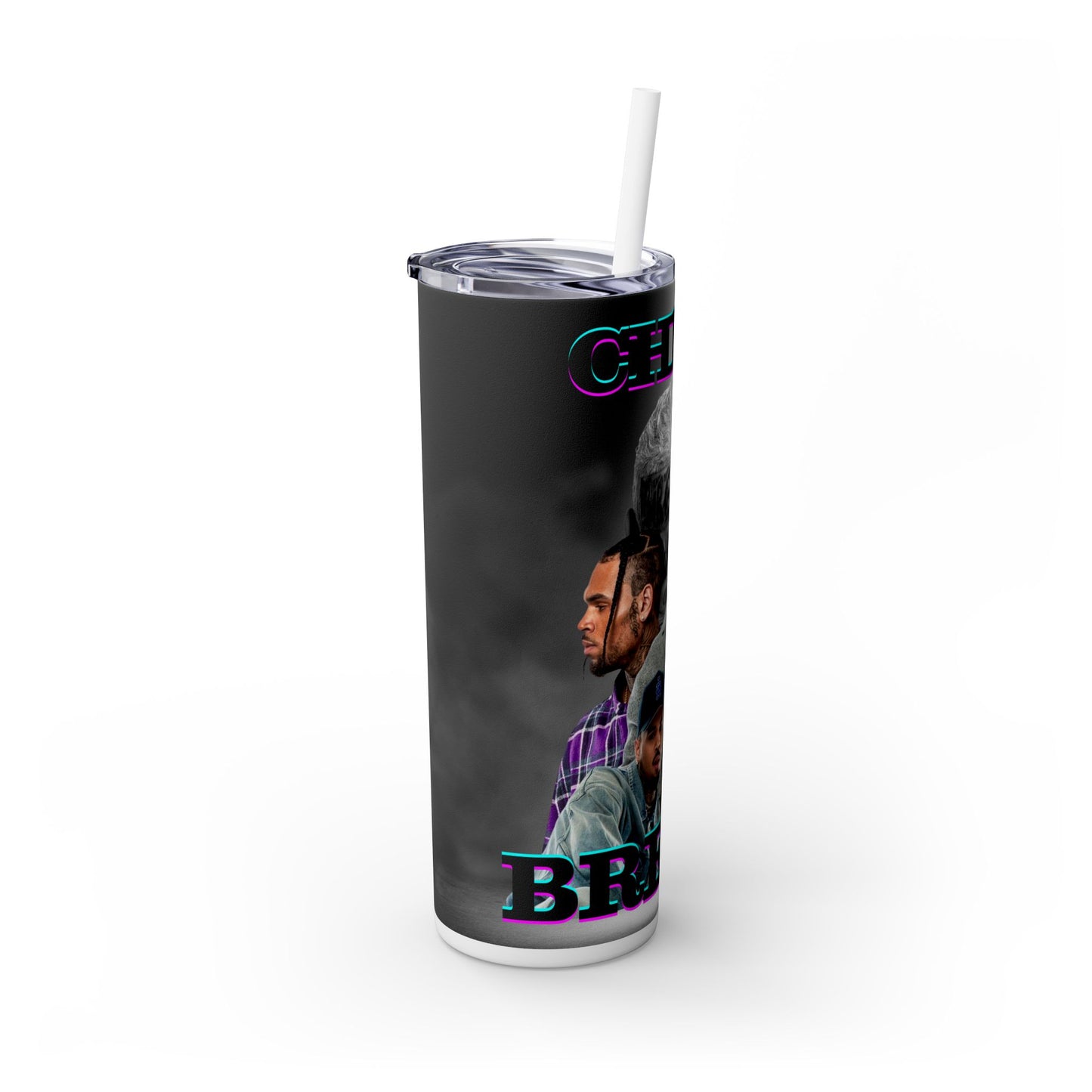 Chris Breezy Skinny Tumbler with Straw, 20oz