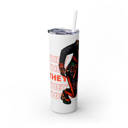 FAMU Fly Guy "They not like us" Skinny Tumbler with Straw, 20oz