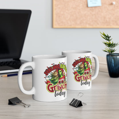 “Feeling Extra Grinchy Today Christmas Mug | Sassy Green Girl Christmas Mug | Festive Xmas Gift Idea”