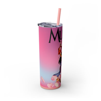 Pink Mulan Skinny Tumbler with Straw, 20oz