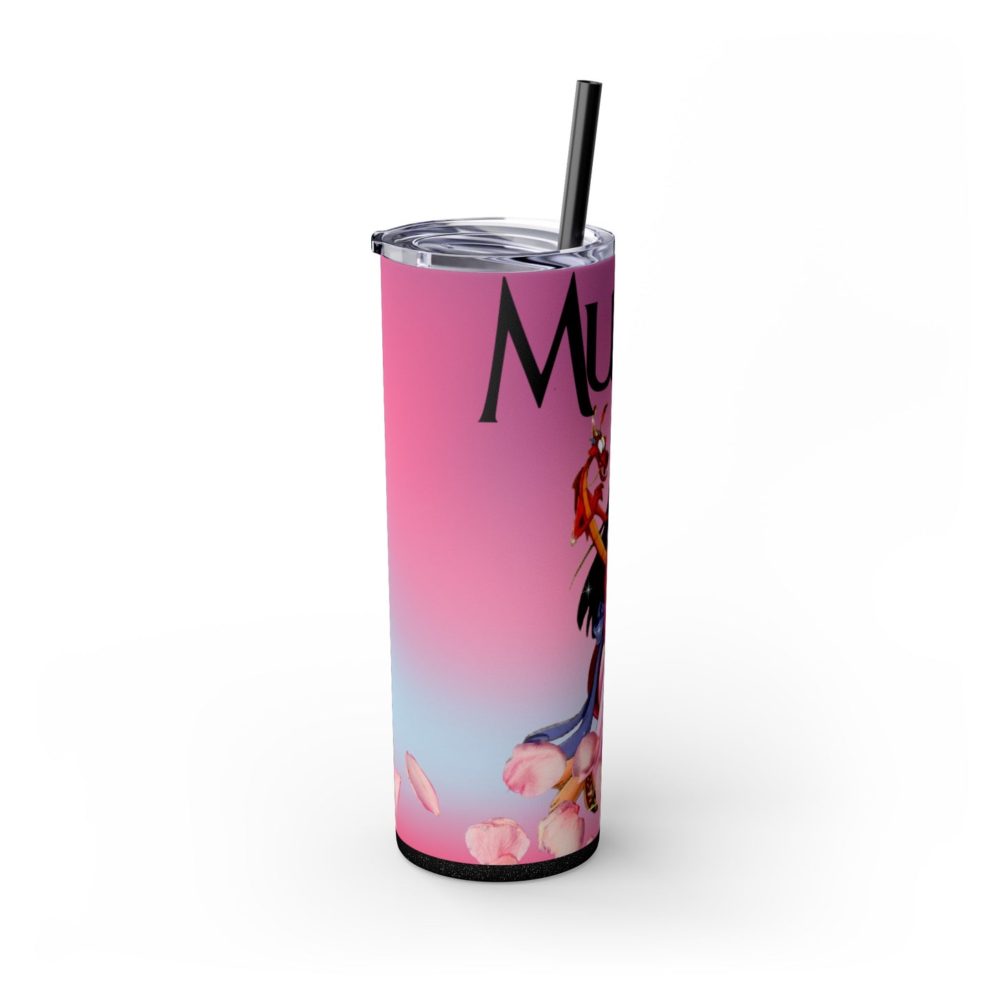 Pink Mulan Skinny Tumbler with Straw, 20oz