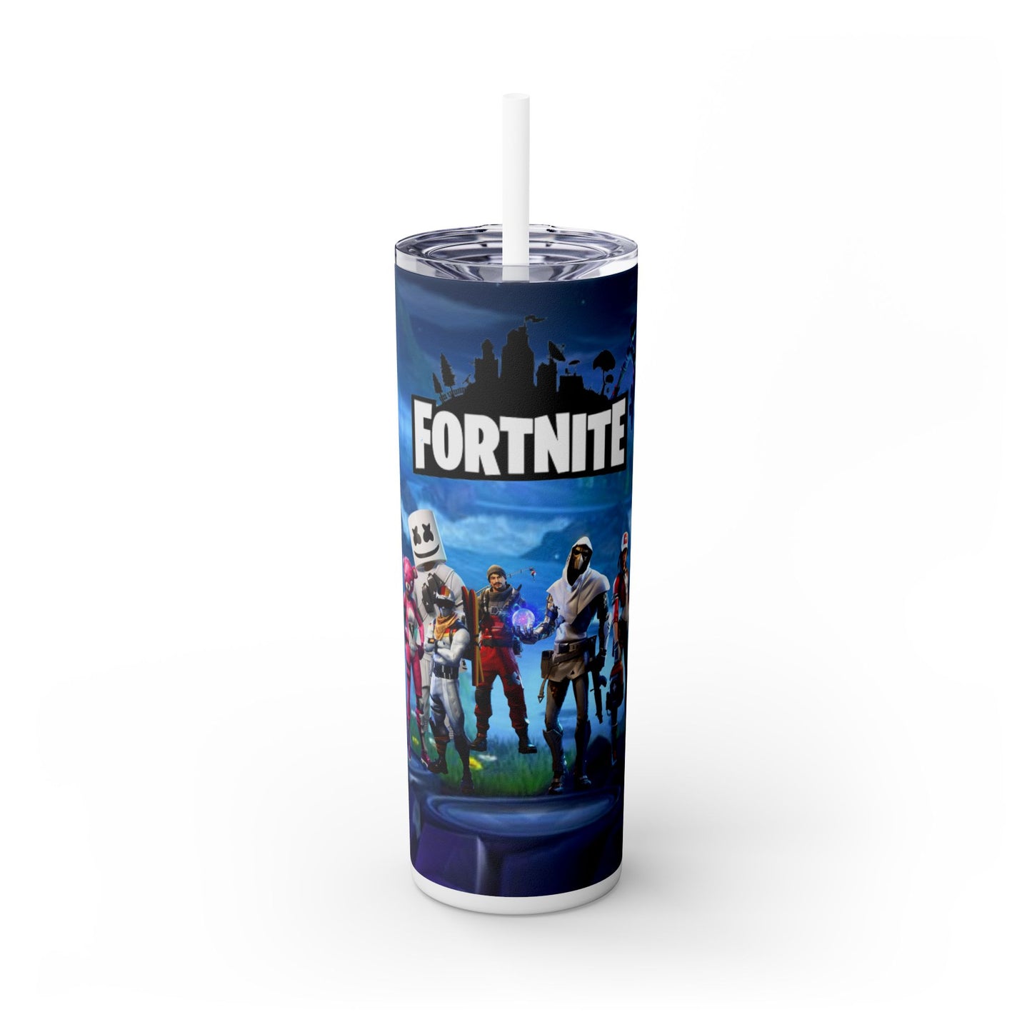 Fortnite Skinny Tumbler with Straw, 20oz