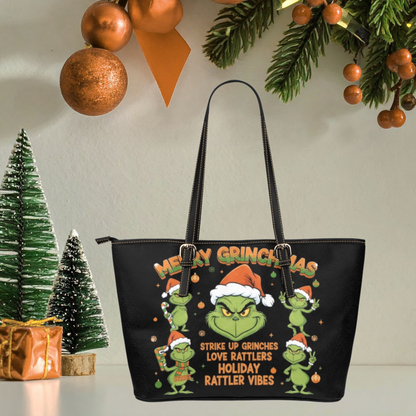 Merry Grinchmas Holiday Purse | Strike Up Grinches Tote Bag | Green Christmas Handbag | Holiday Cheer Gift for Her | Festive Grinch Vibes Bag