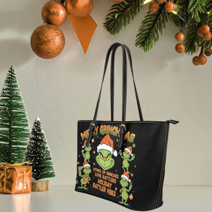 Merry Grinchmas Holiday Purse | Strike Up Grinches Tote Bag | Green Christmas Handbag | Holiday Cheer Gift for Her | Festive Grinch Vibes Bag