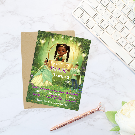 Enchanted Forest Princess Birthday Invitation | Editable Digital Party Template | Royal Fairy Tale Invite