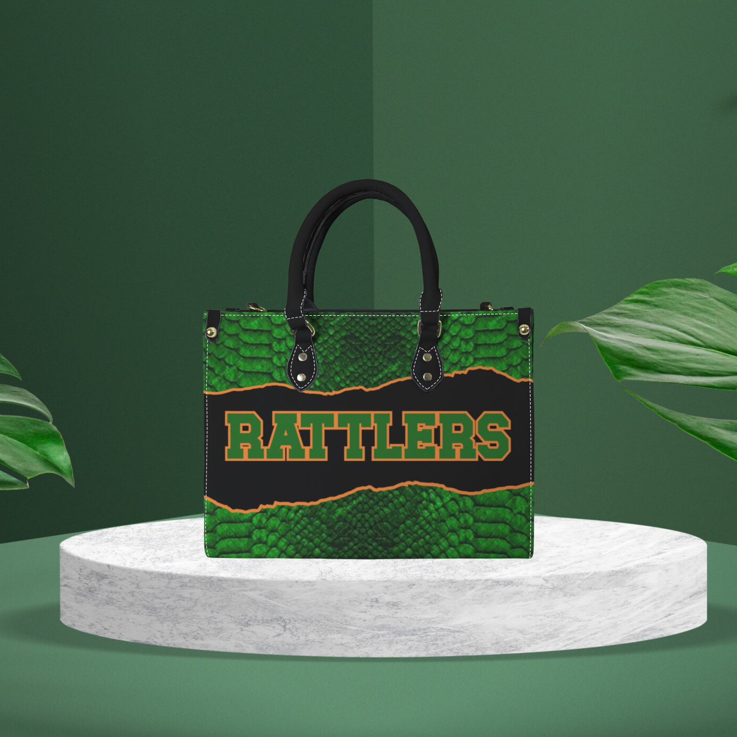 Game Day Spirit Tote Bag | Bold Green & Orange Statement Handbag | Sports Fan Accessory for Everyday Style