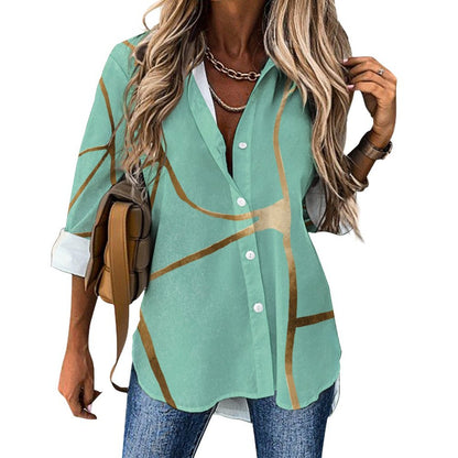 Long Sleeve Blouse Cropped hem shirt