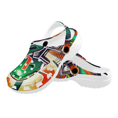 University of Miami Custom Print Foam Clogs for Adults