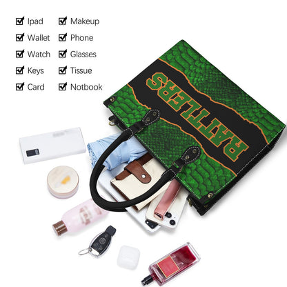 Game Day Spirit Tote Bag | Bold Green & Orange Statement Handbag | Sports Fan Accessory for Everyday Style