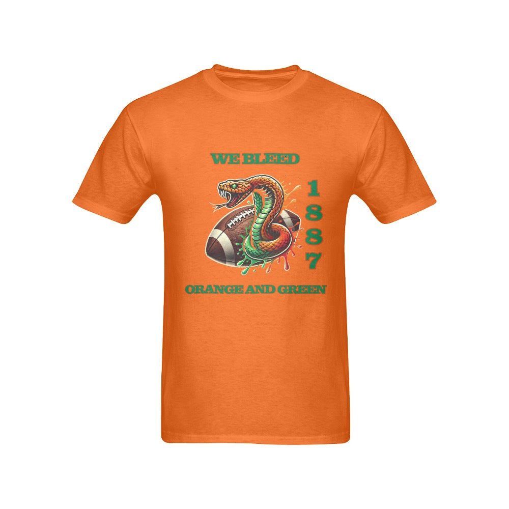 “We bleed orange and green” orange T-shirt