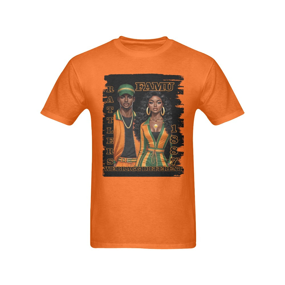 FAMU Ratters “we Bragg different ” orange  Tshirt Men's T-Shirt in USA Size (Front Printing Only)